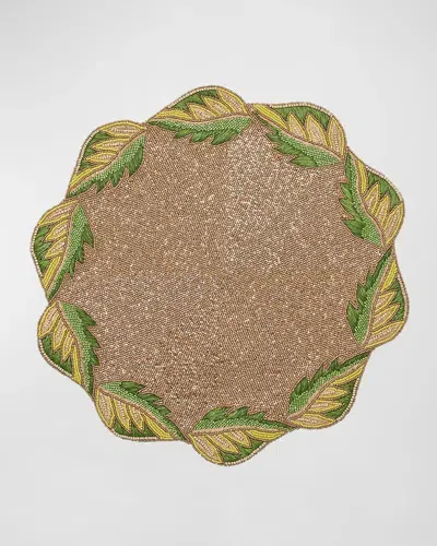 Kim Seybert Winding Vines Placemat In Green/gold