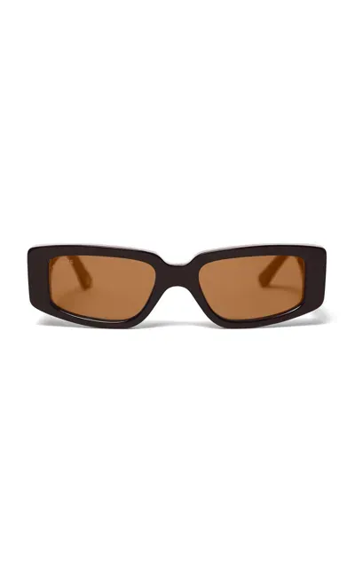 Kimeze Concept 2 Rectangular-frame Acetate Sunglasses In Brown