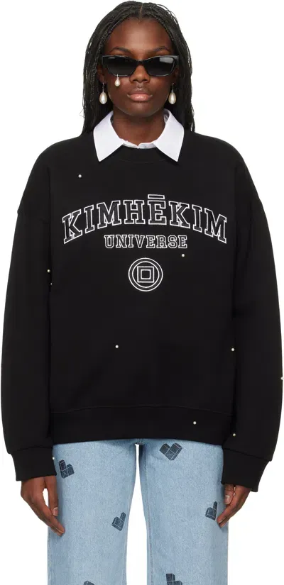 Kimhēkim Black Pearl Embellished 'universe' Sweatshirt