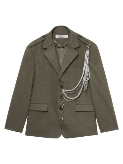 Kimhēkim Chain-link Detailing Blazer In Green