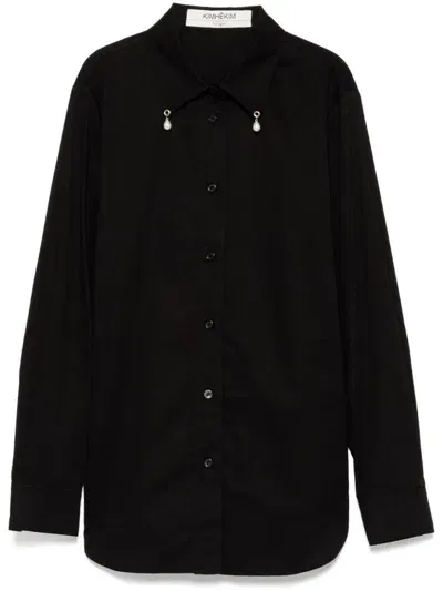 Kimhēkim Faux Pearl Drop Shirt In Black