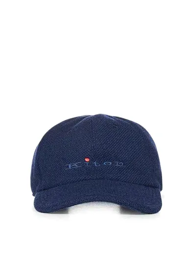 Kiton Blue Cashmere Baseball Hat