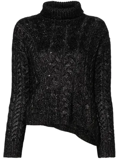 Kiton Cable-knit Sweater In Black