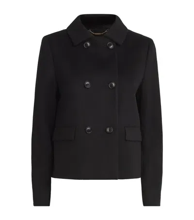 Kiton Cashmere Pea Coat In Black