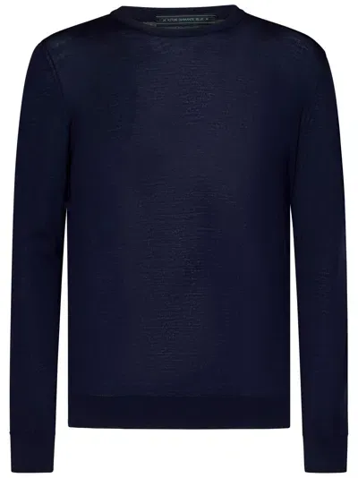 Kiton Knitted Crewneck Pullover In Blue