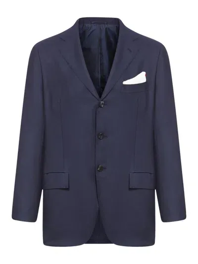 Kiton Jacket In Blue