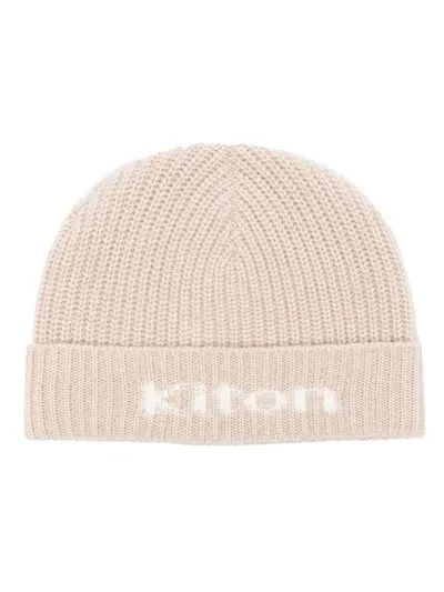 Kiton Logo-intarsia Beanie In White