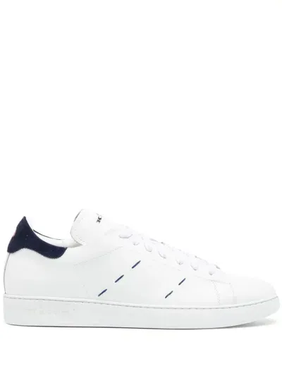 Kiton Low-top Leather Sneakers In White