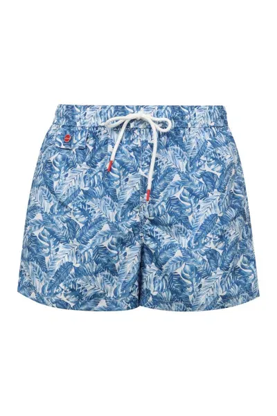 Kiton Nylon Swim Shorts In Blue