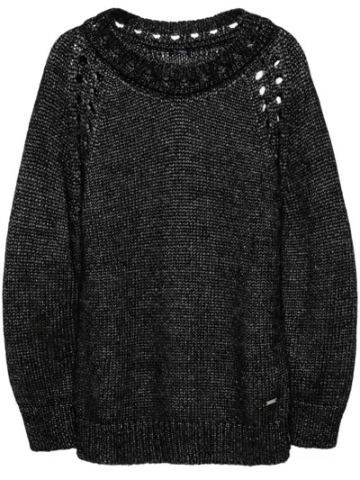 Kiton Open-knit Jumper In Black