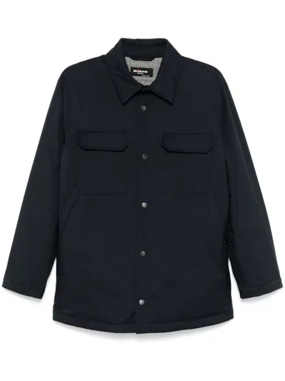 Kiton Quilted Shirt Jacket In Blue