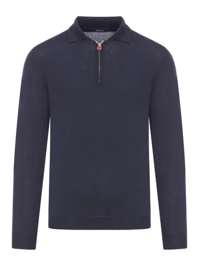 Kiton Polo Neck Sweater In Blue