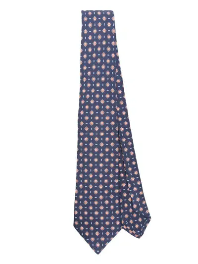 Kiton Silk Tie In Blue