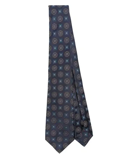 Kiton Silk Tie In Blue