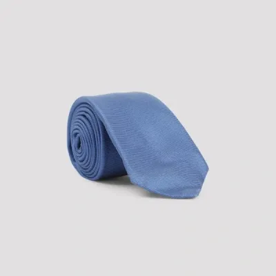 Kiton Silk Tie Unica In Blue