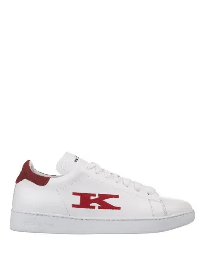 Kiton White And Red Sneakers With Logo