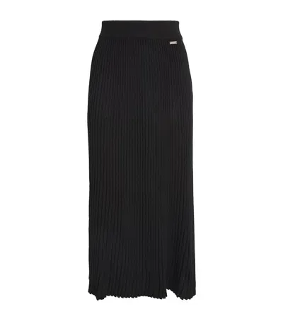 Kiton Wool-blend Pleated Midi Skirt In Black