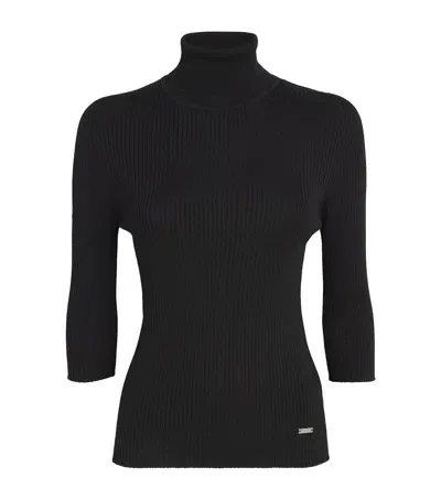 Kiton Wool-blend Rollneck Sweater In Black