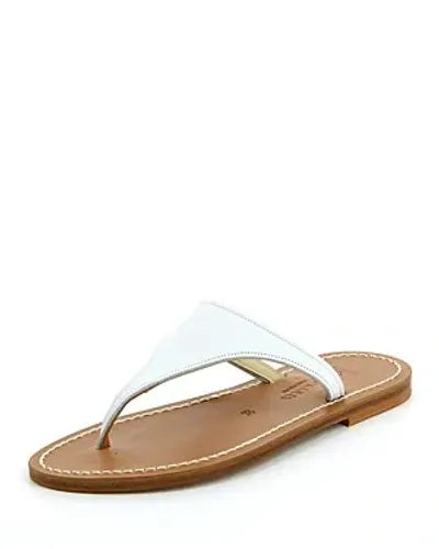 Kjacques K Jacques St Tropez Pegase Leather Flat Mules In White