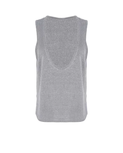 Knitel Reflective Top In Cloud Grey