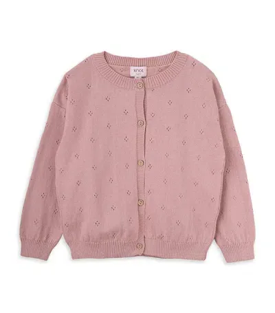 Knot Babies' Sophie Knitted Cardigan In Pink