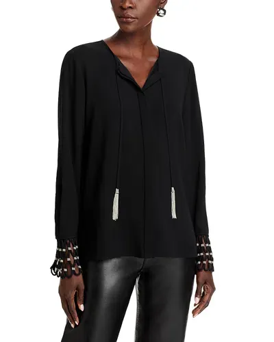 Kobi Halperin Brice Tassel Tie Blouse In Black