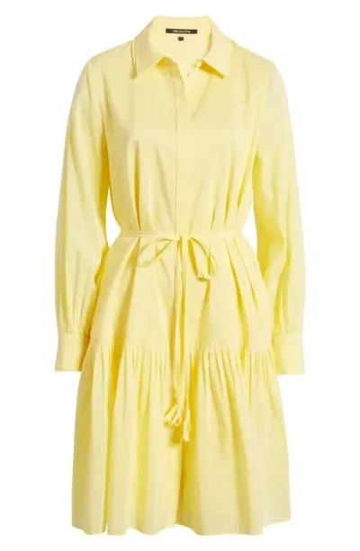 Kobi Halperin Viola Pleated Cotton-silk Midi Shirtdress In Butter