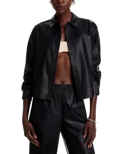 Kobi Halperin Westie Faux Leather Blouse In Black