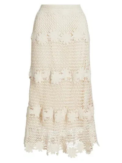 Kobi Halperin Women's Presley Crochet Knit Midi-skirt In Natural