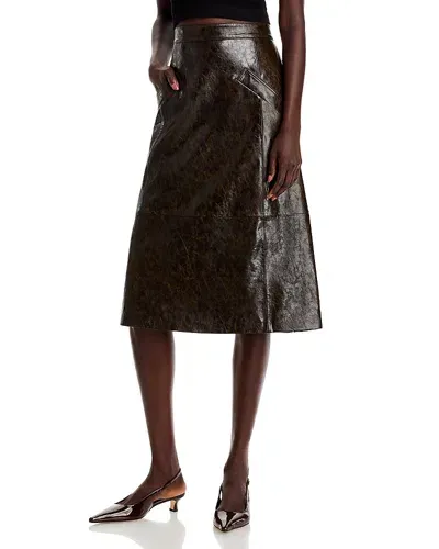 Kobi Halperin Zadie Faux Leather Skirt In Dark Brown