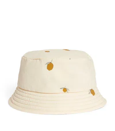 Konges Slojd Kids' Lemon Print Asnou Bucket Hat In White