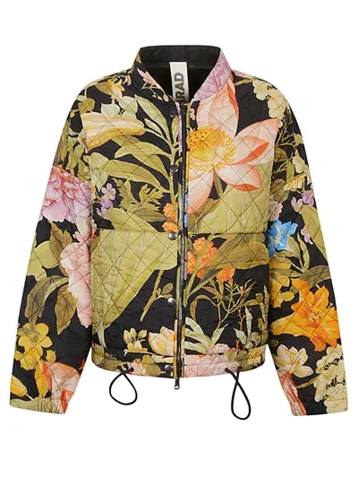 Konrad Maria Floral Print Bomber Jacket In Black