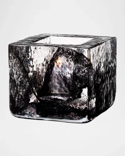 Kosta Boda Brick Glass Votive In Black