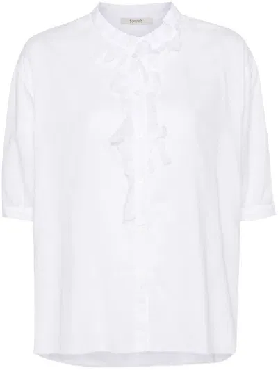 Kristensen Du Nord Cotton Frill Shirt In White