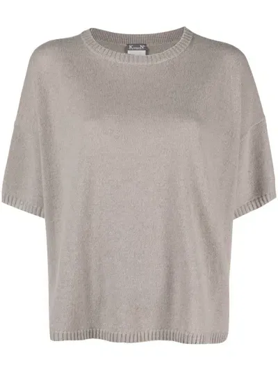 Kristensen Du Nord Short-sleeve Cashmere Jumper In Grey