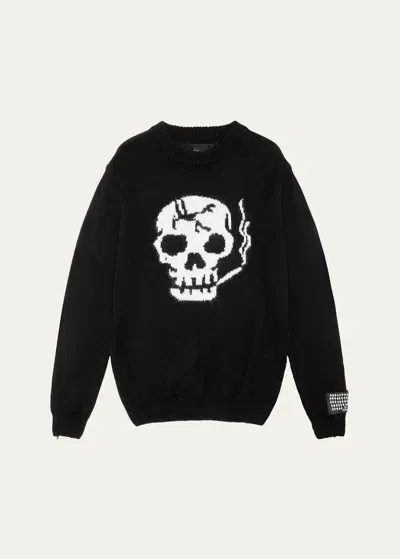 Ksubi Men's Smoking Skull Wool Sweater In Black