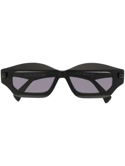 Kuboraum Angular Slim-frame Sunglasses In Black