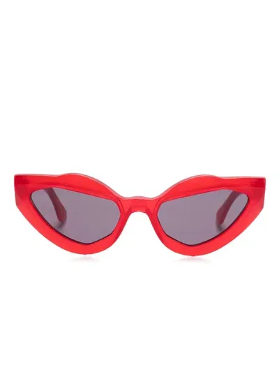 Kuboraum Maske Y8 Rd 2grey Sunglasses In Red