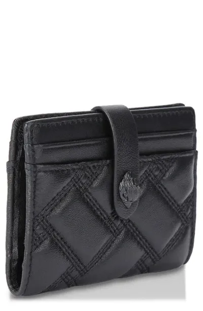 Kurt Geiger Kensington Drench Quilted Leather Bifold Wallet In Black