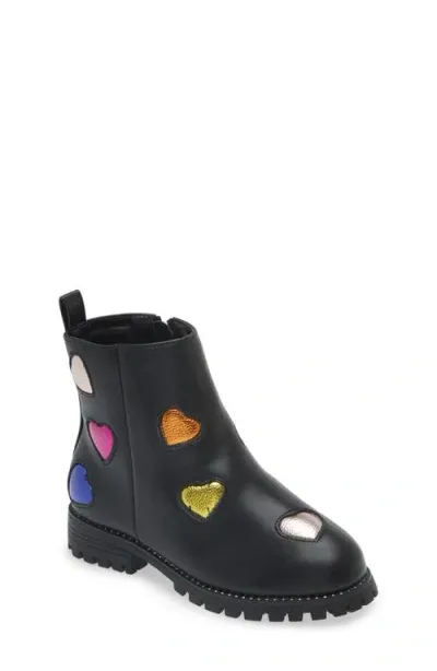 Kurt Geiger London Kids' Chelsea Love Bootie In Black Multi