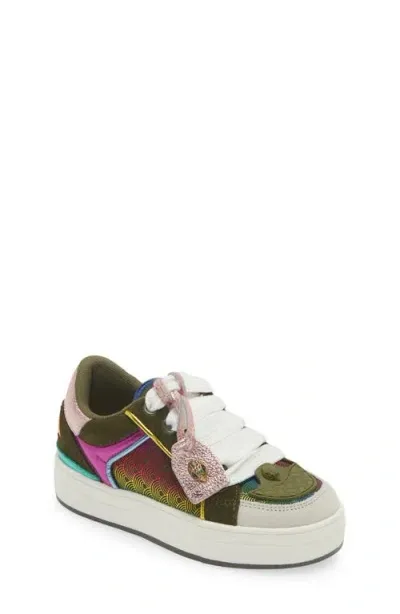 Kurt Geiger London Kids' Mini Southbank Sneaker In Green Combo