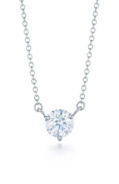 Kwiat Round Diamond Solitaire Pendant Necklace In Metallic