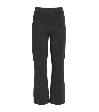 L Agence Metallic Knit Ren Trousers In Black