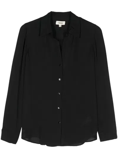 L Agence Nina Silk Shirt In Black