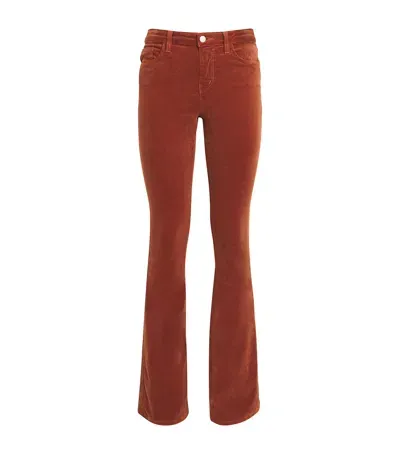 L Agence Velvet Stevie Straight Jeans In Orange