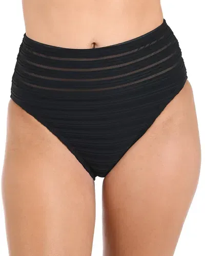 La Blanca High Waisted Bikini Bottom In Black