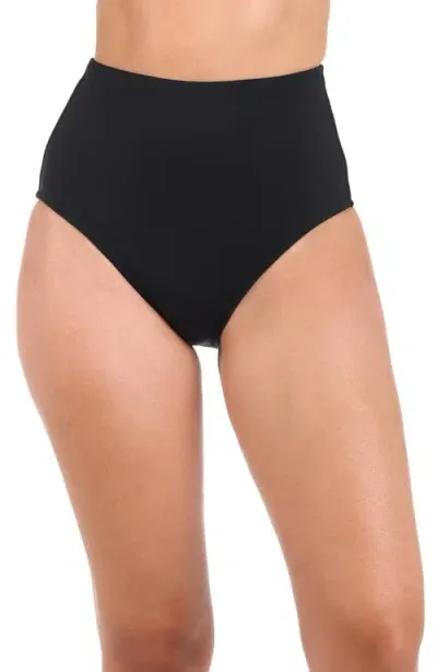 La Blanca Luxe Ultra High Waist Swim Bottoms In Black