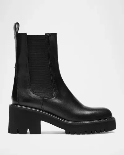 La Canadienne Teddy Leather Chelsea Ankle Booties In Black