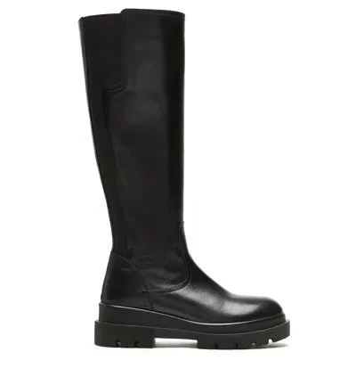 La Canadienne Brooke Leather Stretch Knee Boots In Black