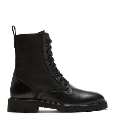 La Canadienne Quint Leather Nylon Combat Booties In Black